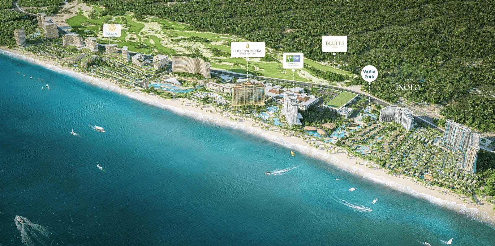 Mặt bằng Maia Hồ tràm trong tổng quy hoạch The Grand Hồ Tràm